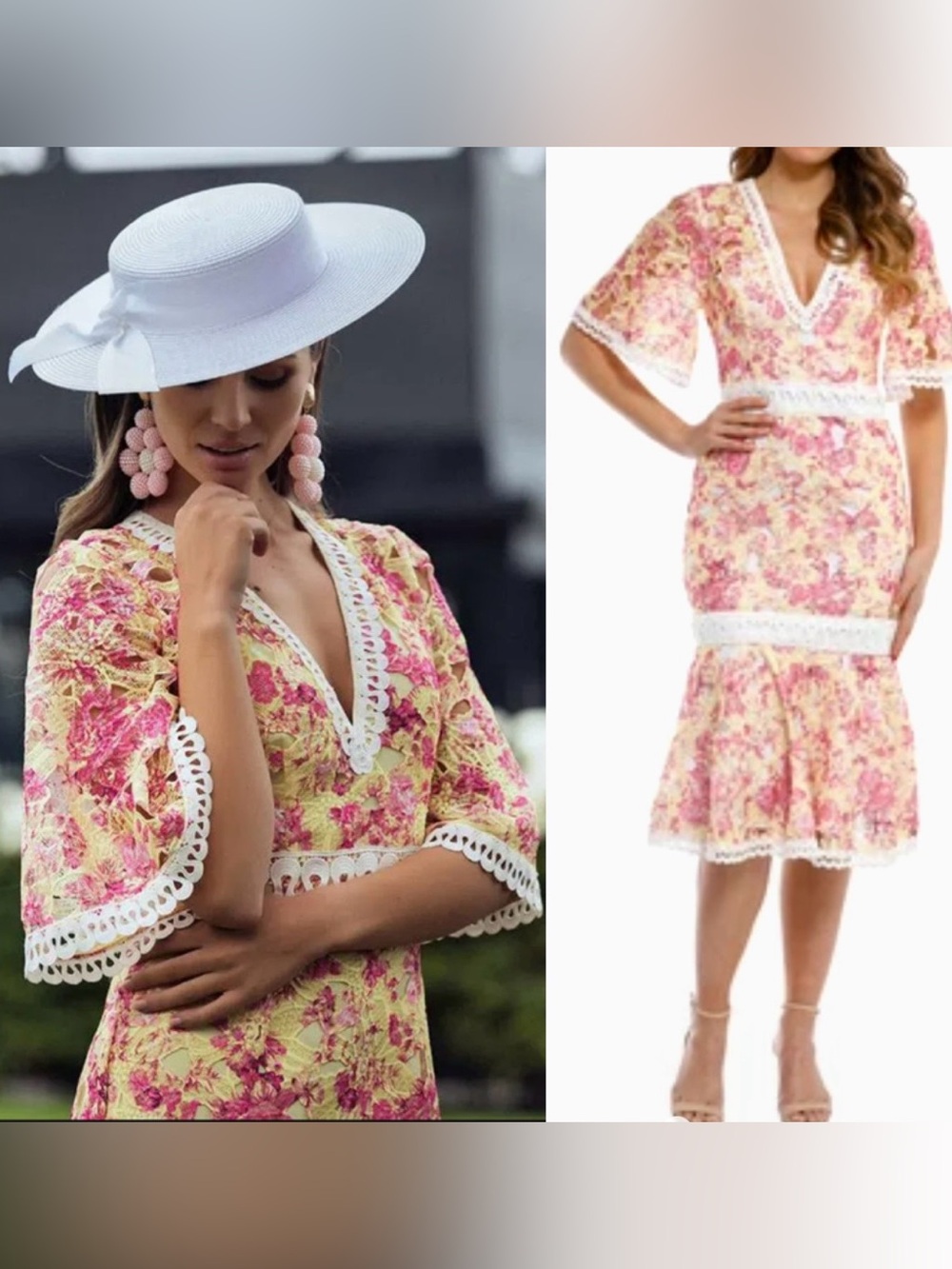 Talulah Vienna Lace Floral Midi Dress
